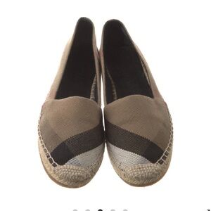 Burberry Check Pattern Espadrilles in Tan and Black